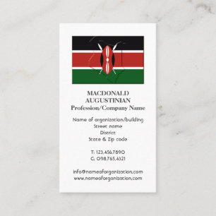 Patriotic KENYA FLAGGA Foto-Affärskort Visitkort