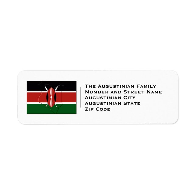 Patriotic | KENYA Flagga Returadress Etikett (Framsidan)