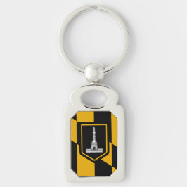 Patriotic keychain med Flagga Baltimore Rektangulärt Silverfärgad Nyckelring