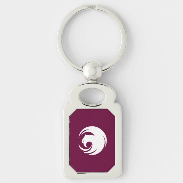 Patriotic keychain with Flag of Phoenix City Rektangulärt Silverfärgad Nyckelring (Framsidan)