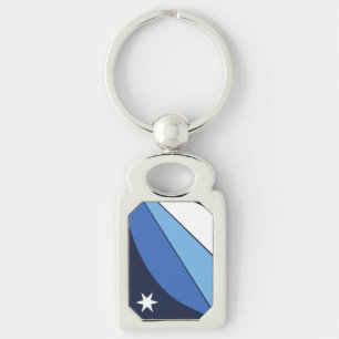 Patriotic keychain with Flagga of Columbia, SC Rektangulärt Silverfärgad Nyckelring