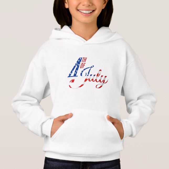 Patriotic Kids Pullover Hoodie T Shirt (Framsida)