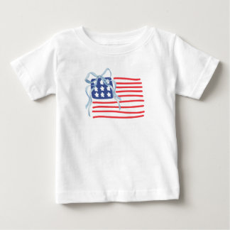 Patriotic Kids T-Shirt med USA flagga och Blue Bow