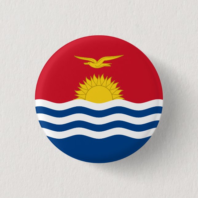 Patriotic Kiribati Flagga Knapp (Framsida)