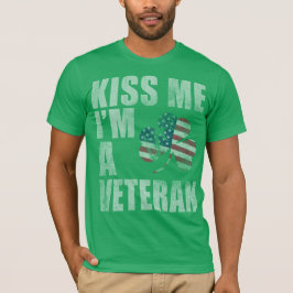 Patriotic Kiss Me jag är veteran T Shirt