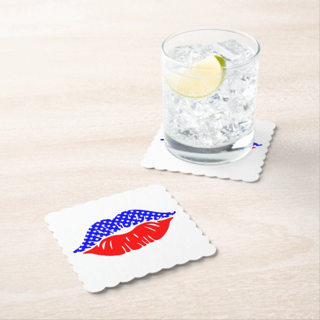Patriotic Kiss Papper Drink Underlägg (Insitu)