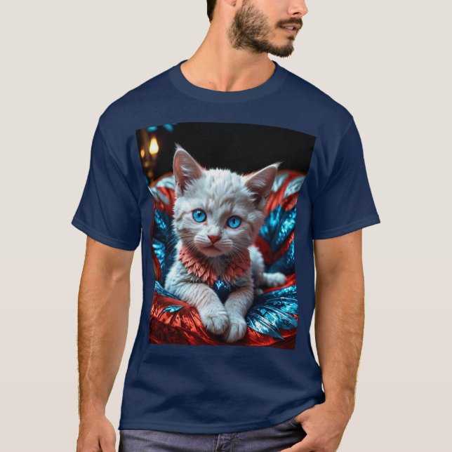 Patriotic Kitten T Shirt (Framsida)