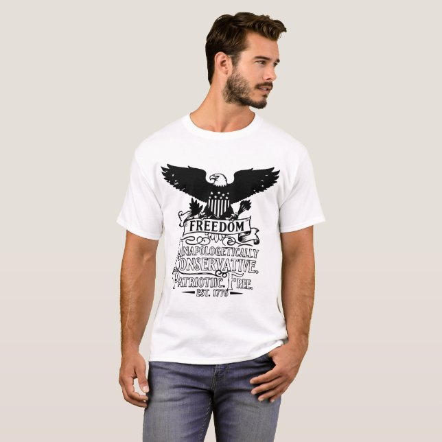Patriotic Konservativ National Liberty T-Shirt (Hel framsida)