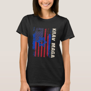 Patriotic Krav Maga Us Flagga israelisk T Shirt