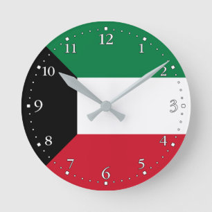 Patriotic Kuwait Flagga Rund Klocka