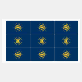 Patriotic labels with flag of Macedonia, Greece Klistermärke