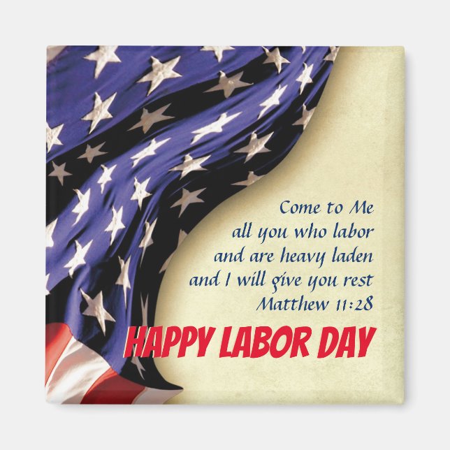 Patriotic LABOR DAY Christian Magnet (Framsidan)