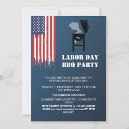 Patriotic Labour Day BBQ Party Inbjudningar
