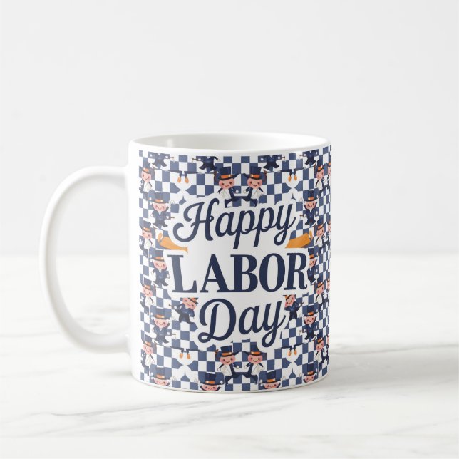 Patriotic Labour Day Tees for Workers and Families Kaffemugg (Vänster)