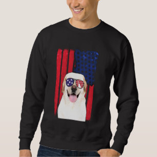 Patriotic Labrador, 4:e juli, USA, Hund Lång Ärmad Tröja