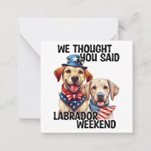 Patriotic Labrador Hundar Citote Funny Humor Anteckningskort