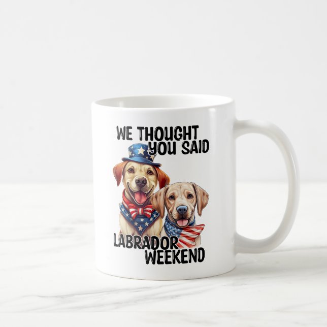 Patriotic Labrador Hundar Citote Funny Humor Kaffemugg (Höger)