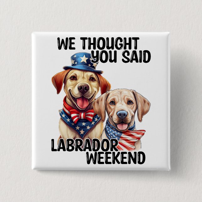 Patriotic Labrador Hundar Citote Funny Humor Knapp (Framsida)