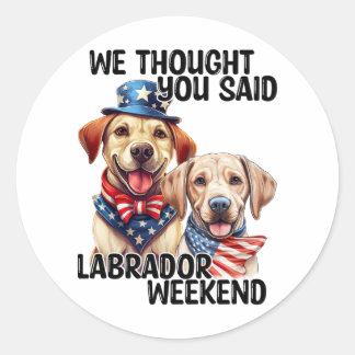Patriotic Labrador Hundar Citote Funny Humor Runt Klistermärke
