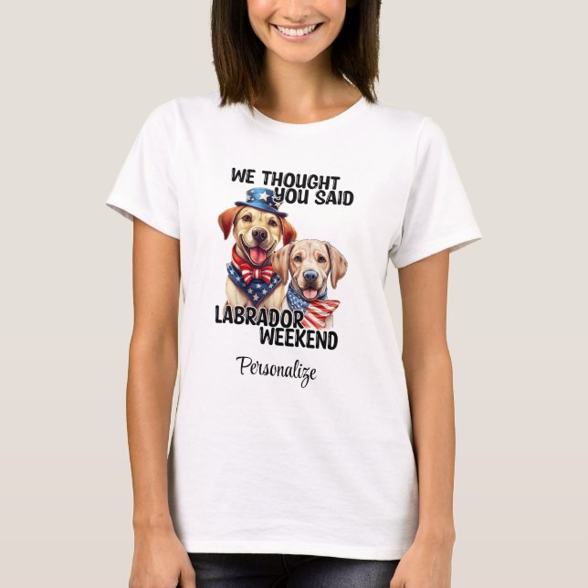 Patriotic Labrador Hundar Citote Funny Humor T Shirt (Framsida)