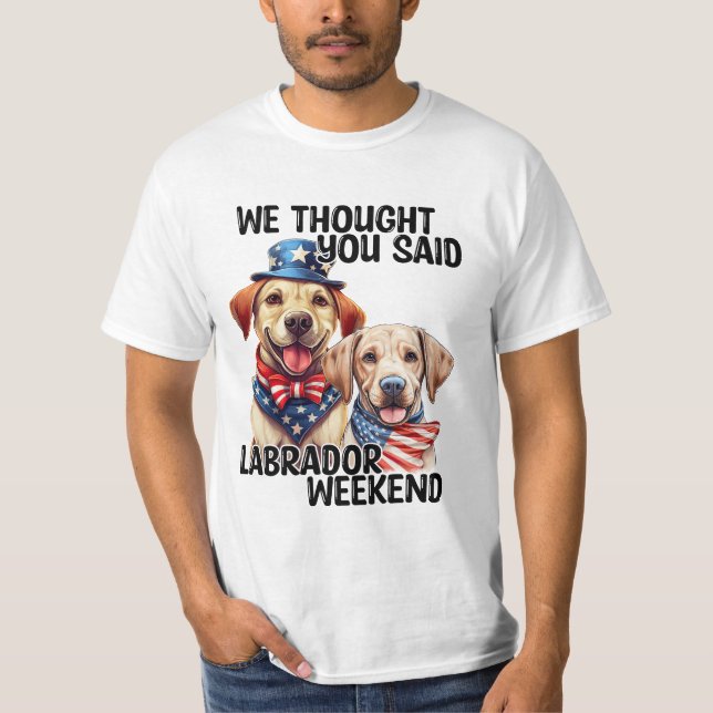 Patriotic Labrador Hundar Citote Funny Humor T Shirt (Framsida)