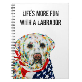 Patriotic Labrador Notebook 6,5" x 8,75" Anteckningsbok