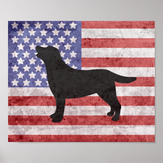 Patriotic Labrador, översikt 4 juli Poster (Framsidan)