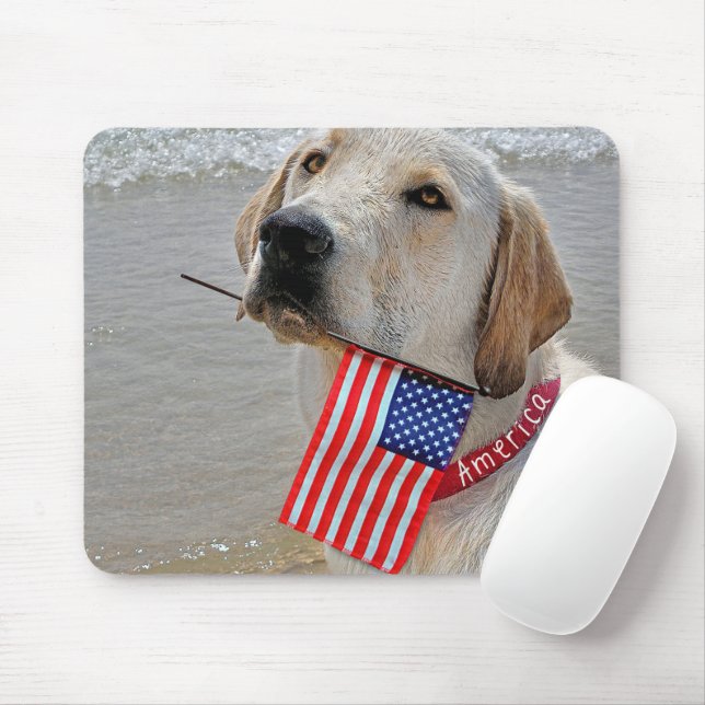 Patriotic Labrador Retriever Musmatta (Med mus)