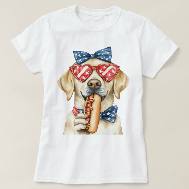 Patriotic Labrador Retriever T Shirt (Design framsida)