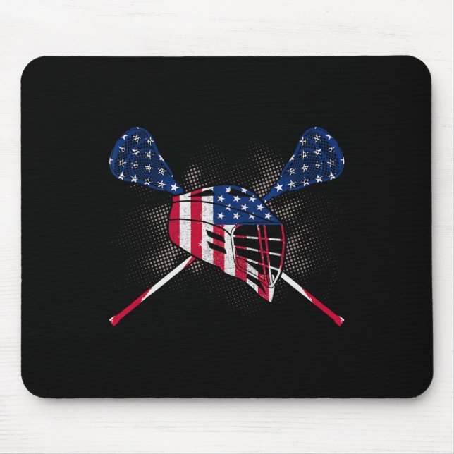 Patriotic Lacrosse Stick 4:e juli amerikanska Flag Musmatta (Framsidan)