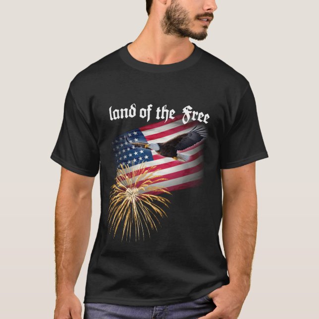 Patriotic Land of the Free T-Shirt (Framsida)