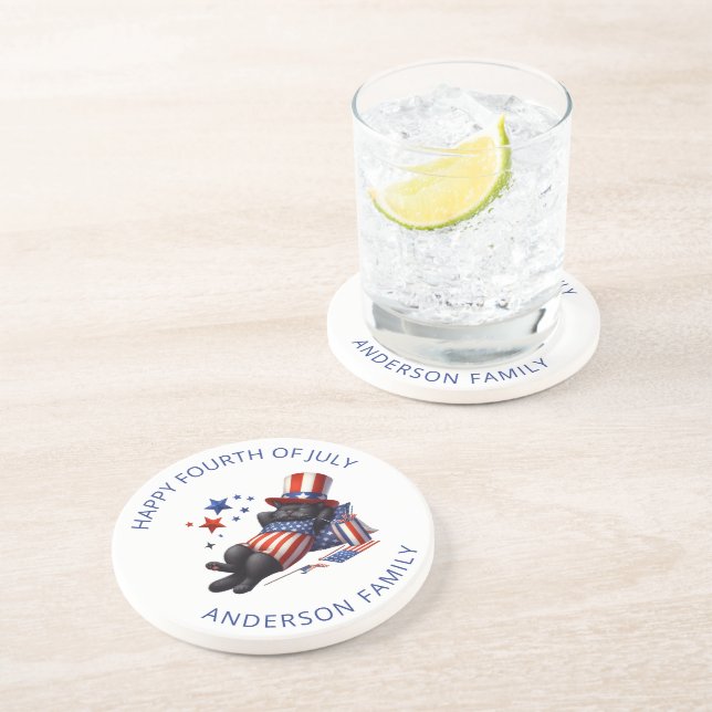 Patriotic Lazy Black Cat 4:e juli Underlägg (Sidan)