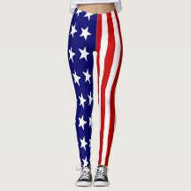 Patriotic Leggings - American Flagga Print Women's