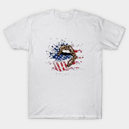 Patriotic Leopard Läppar T Shirt