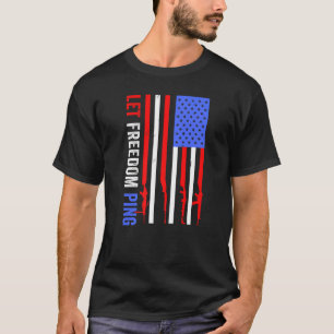 Patriotic Let Freedom Ping American Flagga Retro V T Shirt
