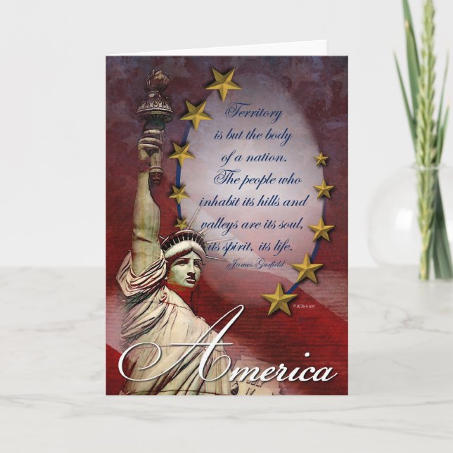 Patriotic Liberty America Card Tack Kort (Framsida)