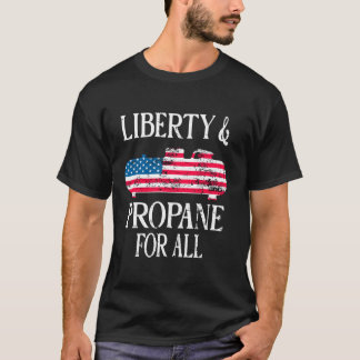 Patriotic Liberty and Propan For All US Flagga Pro T Shirt