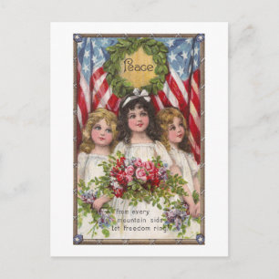 Patriotic Liberty Girls Vykort