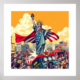 Patriotic Liberty Parad - Vintage 4 juli Poster
