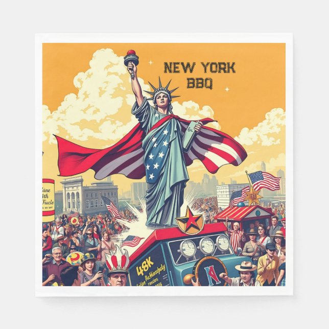 Patriotic Liberty Parad - Vintage 4 juli USA Pappersservett (Framsidan)