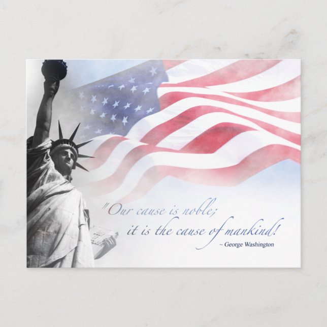 Patriotic Liberty Statue USA Berömd American Quote Vykort (Framsida)