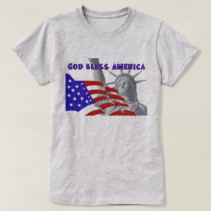 Patriotic Liberty Välsigna dig Amerika T Shirt