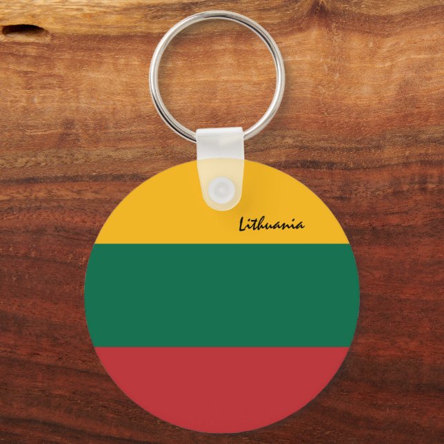 Patriotic Litauen Keychain, Litauens Flagga Nyckelring (Framsida)