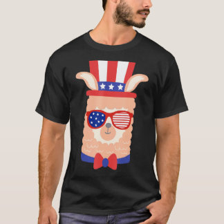 Patriotic Llama Sunglasses, 4:e juli Indepen T Shirt
