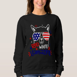 Patriotic Llama USA 4:e juli Röd vit och blå T Shirt
