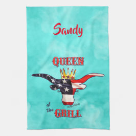Patriotic Longhorn Cow Kitchen Towels Kökshandduk