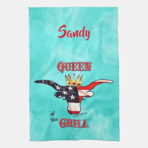 Patriotic Longhorn Cow Kitchen Towels Kökshandduk