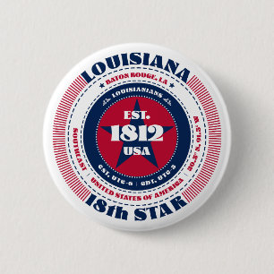 Patriotic Louisiana Circle med statsinformation Knapp