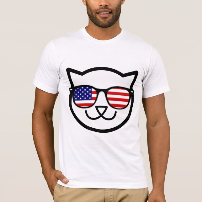 PATRIOTIC Lustigt T-shirts med katt (Framsida)