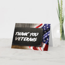 Patriotic Lycklig Veteran Day USA flagga Tack Kort